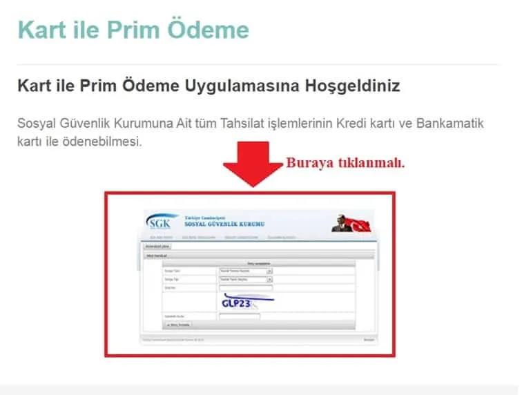 sgk kredi kartı ile ödeme ekranı