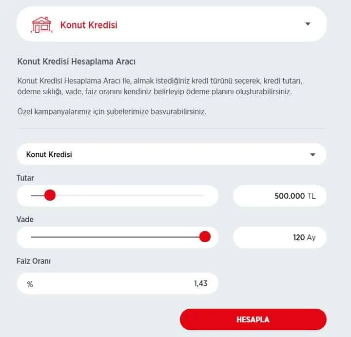 En Uygun Konut Kredisi Yapılandırma Başvurusu 2021 Ekim