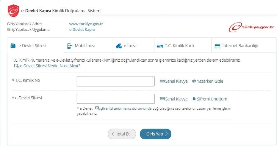öğrenci belgesi edevlet ilk ekran