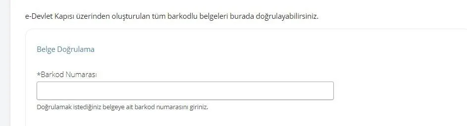 öğrenci belgesi doğrulama barkod numarası
